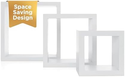 Kiera Grace Cubbi Floating Shelves Set of 3 White 5 7 9 Inch