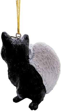 Black Cat Angel Tabby Christmas Tree Ornament