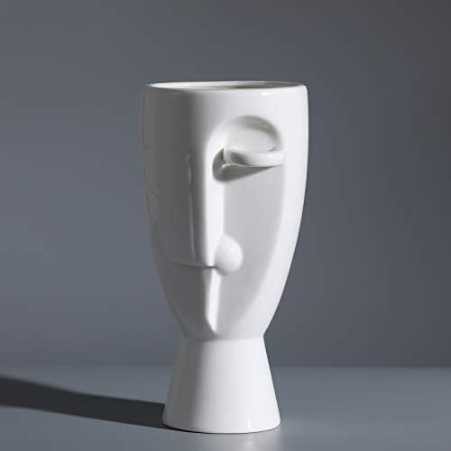 Face Art Ceramic Vases with Creative Floral Designs