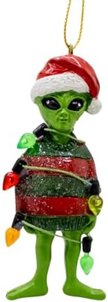 Alien in Ugly Christmas Sweater Holiday Tree Ornament