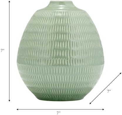 Sagebrook Home Decorative Ceramic Vase - 7 Inch Sculptural Style