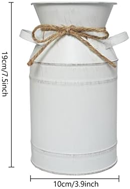 Rustic Shabby Chic Metal Vase for Farmhouse Decor