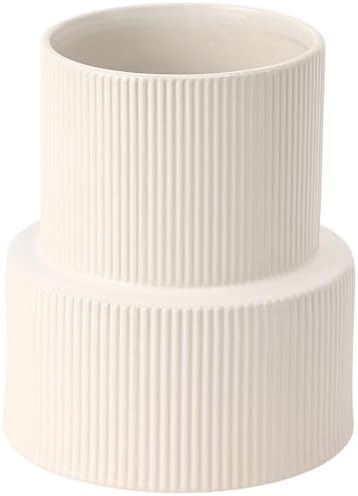 White Ceramic Flower Vase 75 Inches Tall for Home Decor