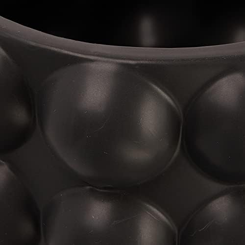 Creative Co Op Modern Stoneware Raised Dot Vase Black