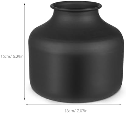 Happyyami Metal Matte Black Flower Vase Small