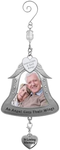 Loving Memory Photo Christmas Ornament with Angel Wings