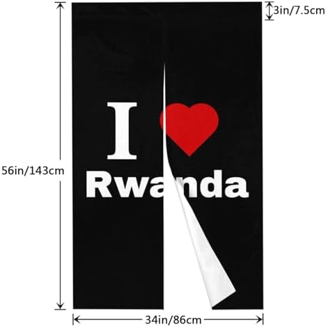 I Love Rwanda Blackout Curtain for Doorway 34x56in