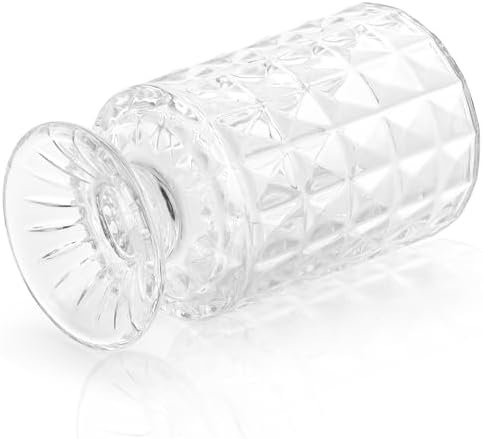 Goaste 3 Pack Embossed Glass Vases with Ribbed Patterns
