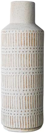 LIZOFER Rustic Ceramic Vase 1102 Inch Antique White
