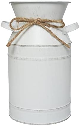 Rustic Shabby Chic Metal Vase for Farmhouse Decor