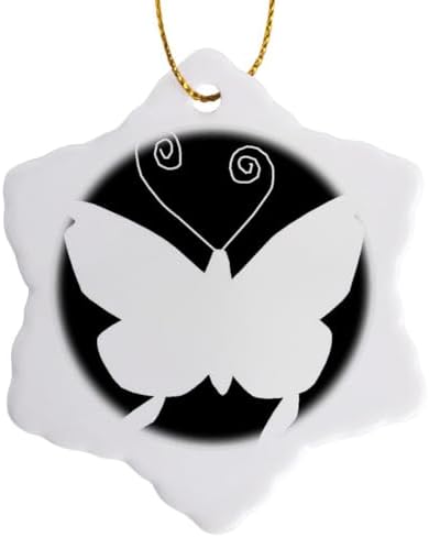 3dRose White Butterfly Snowflake Ornament 3 Inch