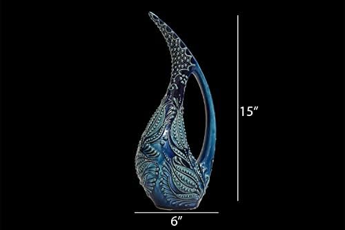 Turkish 15 Inch Ceramic Swan Vase