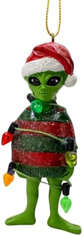 Alien in Ugly Christmas Sweater Holiday Tree Ornament