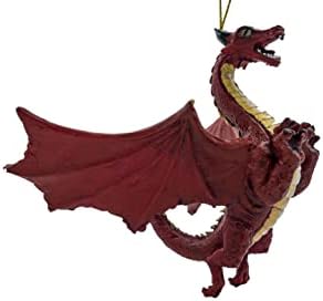 Red Flying Gothic Dragon Christmas Tree Ornament Statue
