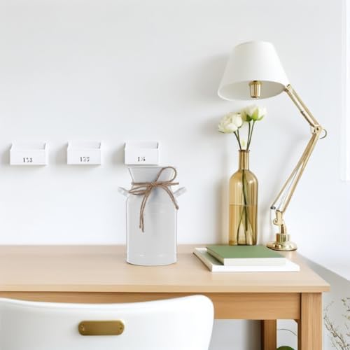 BESPORTBLE Vintage Galvanized Milk Can Jug Vase Rustic Flower Bucket Decor White