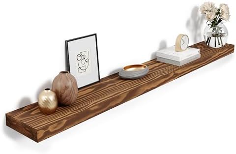 Howizz 60 Inch Pine Wood Floating Shelf for Wall