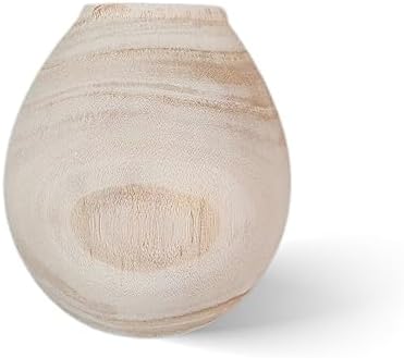 WEIDUOFUN Natural Wood Flower Vase Decorative Urn Planter Pitcher for Home Wedding Cafe