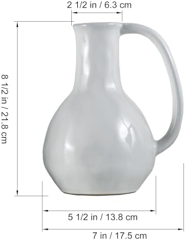 Tanvecle White Ceramic Vase with Big Handles