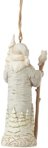 Enesco Jim Shore Heartwood Creek White Woodland Birch Bark Santa Claus Hanging Ornament
