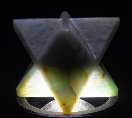 24 Bluish Green Amazonite 8 Point Merkaba Star Natural Feldspar Gemstone Crystal Collectible Specimen - India