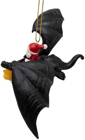 Spooky Thru Noel Santa Claus Flying Dragon Ornament