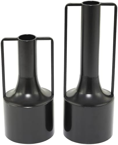 Deco 79 Metal Decorative Vase Set of 2 Black 16 Inch