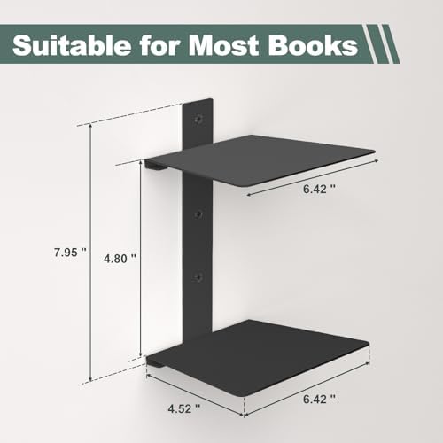 Invisible Floating Bookshelves 4 Tier Wall Mount Bookcase