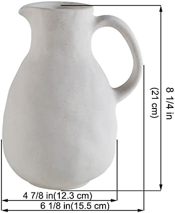 Kimdio Ceramic Vase with Handle Modern Farmhouse Decor