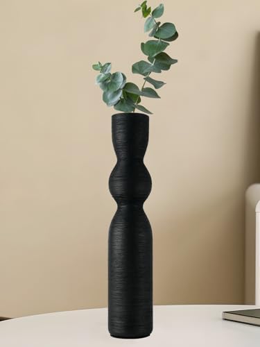 Tall Black Ceramic Vase 15 Inch Decor Vase