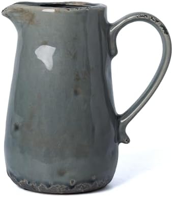 Rustic Blue Ceramic Vase for Home Decor