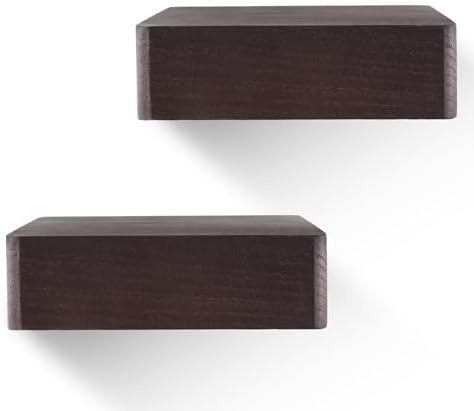 MITREL 5x5 Inch Floating Shelves Set of 2 Dark Walnut