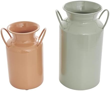 Deco 79 Multi Colored Metal Vase Set of 2