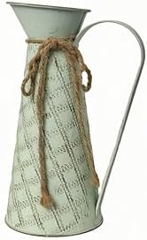 3 Pack Vintage Metal Milk Jug Vase with Bow