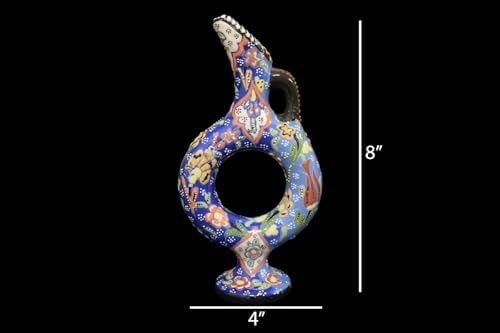 EliPOT Turkish Ceramic Handmade Vase Dark Blue Light Blue