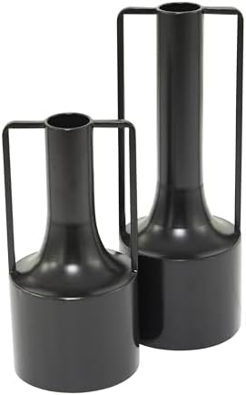 Deco 79 Metal Decorative Vase Set of 2 Black 16 Inch