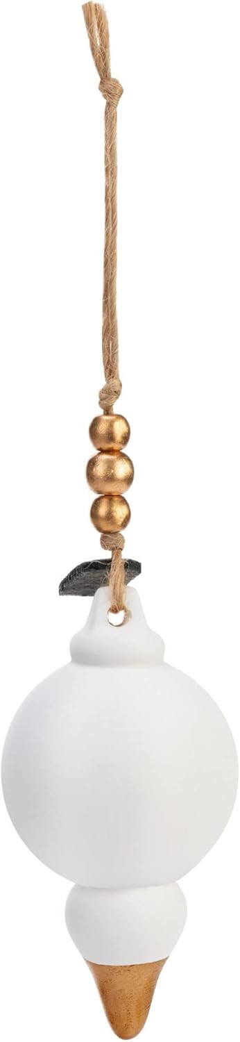 DEMDACO Finial Gold and White Fragrance Diffuser Ornament Set of 2