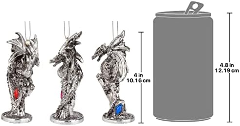 Design Toscano 3 Dragons Holiday Gemstone Ornament Set