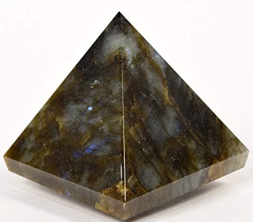 HC Set 22 Labradorite Pyramid Natural Clear Quartz Cabochon