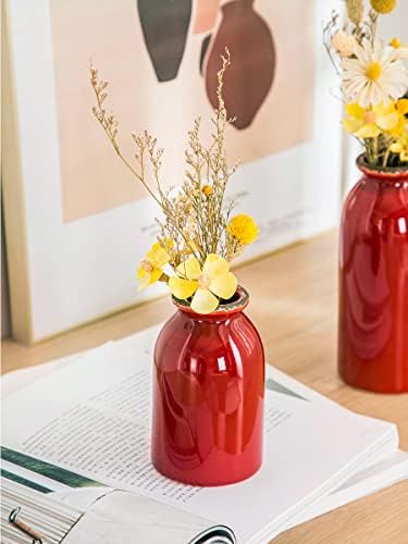 CwlwGO 3 Piece Ceramic Vase Set for Modern Farmhouse Decor