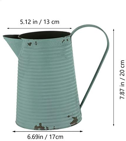 Cabilock Rustic Metal Flower Vase Vintage Pitcher