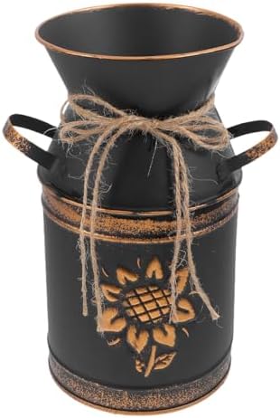 Didiseaon Shabby Chic Vintage Metal Pitcher Vase for Farmhouse Decor