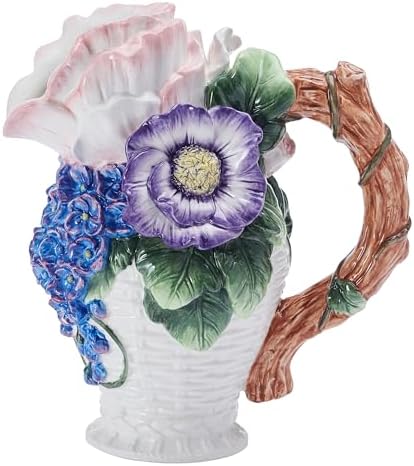 Fitz and Floyd Jardin Floral Bouquet Pitcher Vase