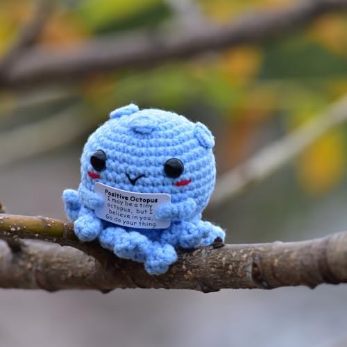KALAWALK Funny Mini Crochet Animal Octopus Head Decoration