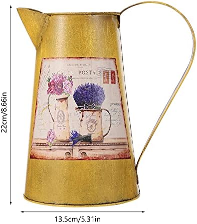 Cabilock Iron Jug Vase Yellow French Country Style