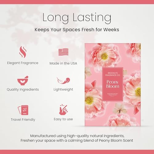 Brooklyn Fragrance Co Spring Florals Sachet Bags Peony Bloom Scented Pouches 6-Pack Long-Lasting Fresh Scent