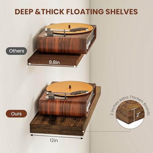Vivelove 24 x 12 Floating Shelves Set Of 2