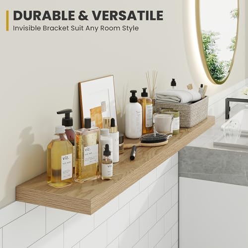 36 Inch Floating Shelves Set of 2 Rustic Deep Bookshelf for Living Room Bedroom