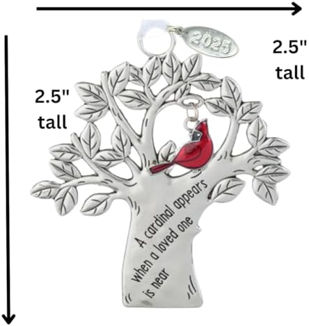 Memorial Ornament with Cardinal Symbol - Sympathy Gift for Men or Women