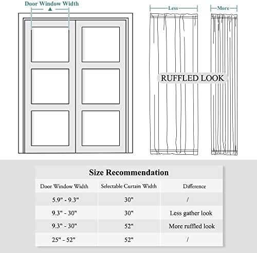 PONY DANCE Door Window Panel - 52W x 72L Soft Beige Linen Faux Textured Rod Pocket Blinds