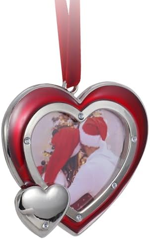 1 Set Heart Christmas Ornaments Metal Hanging Decorations for Tree